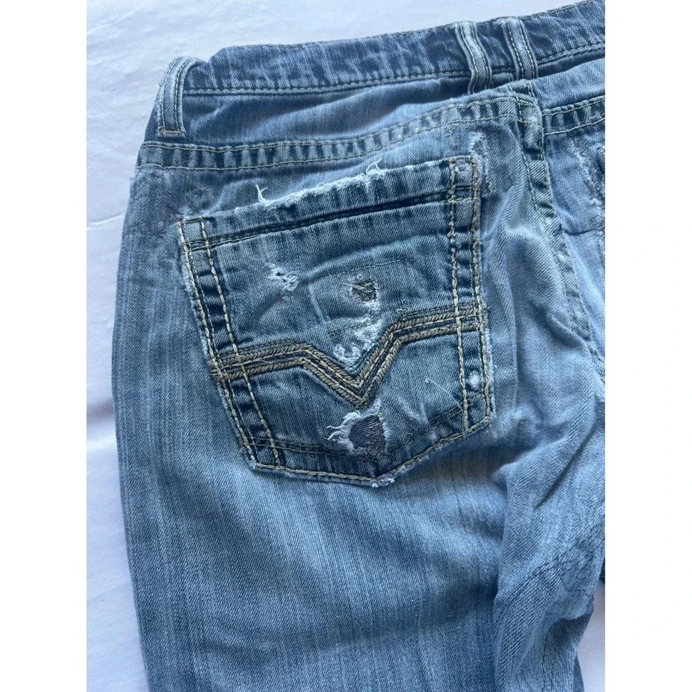 BKE Tyler Straight Leg Distressed Medium Wash Mens Denim Jeans 32R